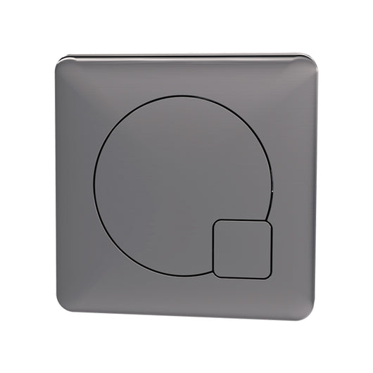  Hudson Reed Square Dual Flush Push Button - Brushed Gun Metal