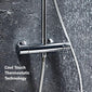 Messi Round Cool Touch Exposed Rigid Riser Thermostatic Shower Set