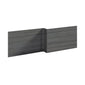 Hudson Reed Fusion 1700mm L-Shape Shower Bath Front Panel - Anthracite Woodgrain