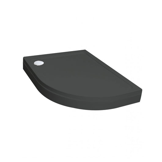  900 x 800mm Offset Quadrant Stone Easy Plumb Slate Grey Shower Tray - welovecouk