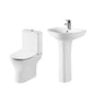 Misirlou Close Coupled Toilet & 550mm Full Pedestal Basin - welovecouk
