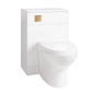 Nuie Mayford W500mm x D300mm WC Unit - Gloss White with Brushed Brass Flush Button & WC