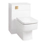 Nuie Mayford W500mm x D300mm WC Unit - Gloss White with Brushed Brass Flush Button & WC