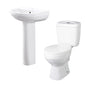 Alpha Close Coupled Toilet & Evo 555mm Full Pedestal Basin - welovecouk