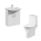 Aria Rimless Close Coupled Toilet with Percussion 550mm Floorstanding Cloakroom Unit