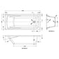 Nuie Linton Square Single Ended Bath 1600 x 700mm - White - welovecouk