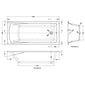 Nuie Linton Square Single Ended Bath 1800 x 800mm - White - welovecouk