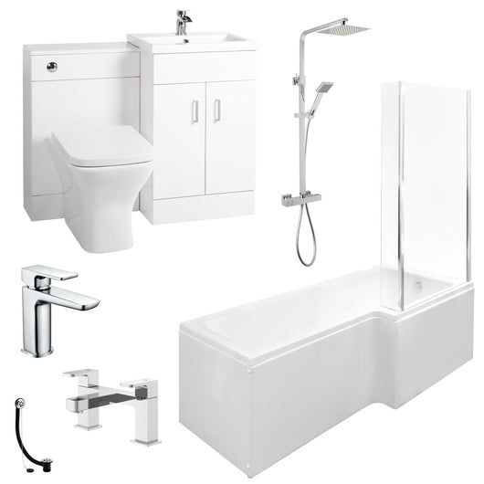  Nova 1800 L Shaped Complete Shower Bathroom Suite - welovecouk