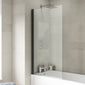 Owen & Oakes Visari 1700 x 750 Shower Bath with Black Square Bath Screen