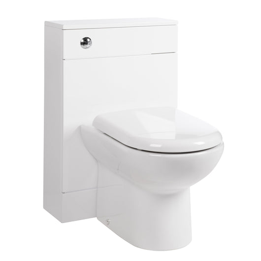  Nuie Eden W500mm x D200mm WC Unit - Gloss White with Denver BTW Pan