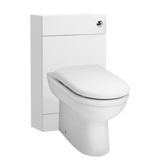  Nuie Eden W500mm x D200mm WC Unit - Gloss White with Evo Comfort Height BTW Pan