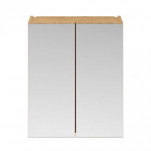  Nuie Fusion Wall Mounted 2-Door Mirrored Cabinet - Natural Oak