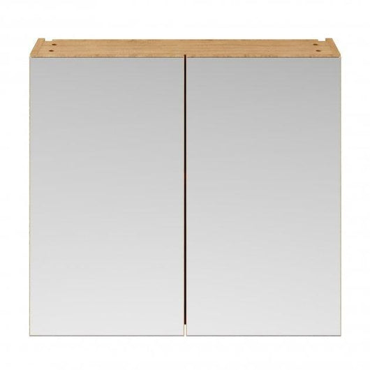  Mantello 800mm Double Door Mirrored Bathroom Cabinet - Natural Oak
