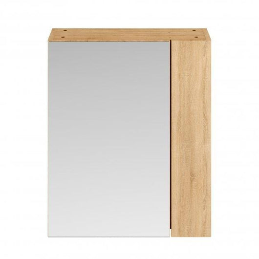  Nuie Fusion 600mm 2-Door Mirrored Cabinet - Natural Oak