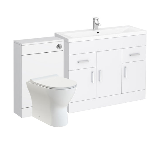  Nova 1500mm Vanity & WC Set - White - welovecouk