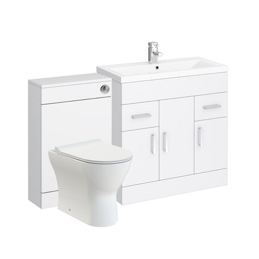  Nova 1300mm Vanity & WC Set - White - welovecouk