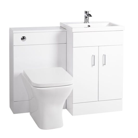  Nuie Eden 1000mm Vanity & WC Set - White - welovecouk