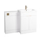 Nuie Eden 1100mm Vanity & WC Set - White with Brushed Brass Handles