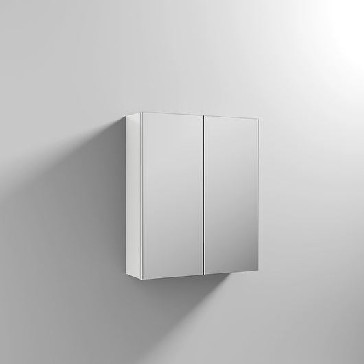  Mantello 600mm Double Door Mirrored Bathroom Cabinet - White
