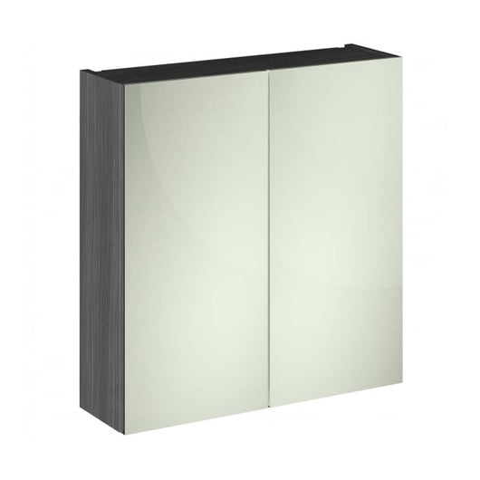  Mantello 800mm Double Door Mirrored Bathroom Cabinet - Anthracite Woodgrain