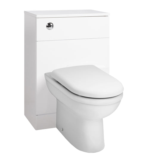  Nuie Mayford W500mm x D300mm WC Unit - Gloss White with Evo Comfort Height BTW Pan