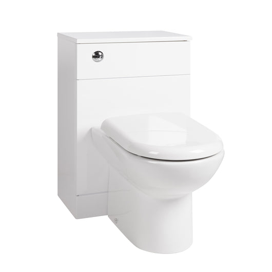  Nuie Mayford W600mm x D300mm WC Unit - Gloss White with Denver BTW Pan