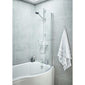 P-Shaped 1700 x 850/700 Shower Bath C/W Hinged 6mm Screen with towel rail and Front Panel
