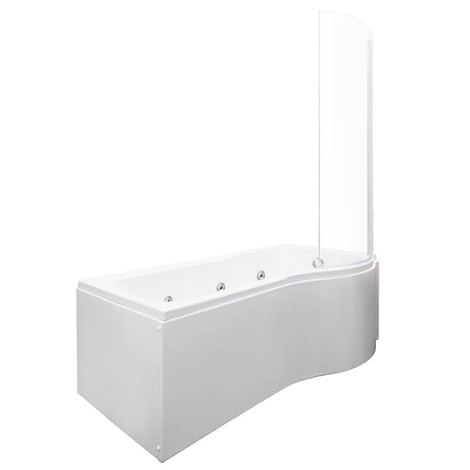  1500 x 850mm P-Shaped Hydrotherapy Bath - welovecouk