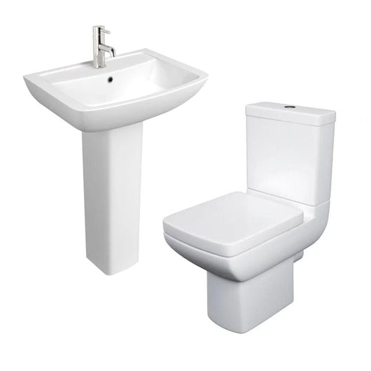  Refine Close Coupled Toilet & 550mm Full Pedestal Basin