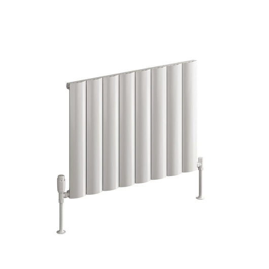  Reina Belva Single Horizontal Aluminium Radiator 600 x 828 - White - welovecouk