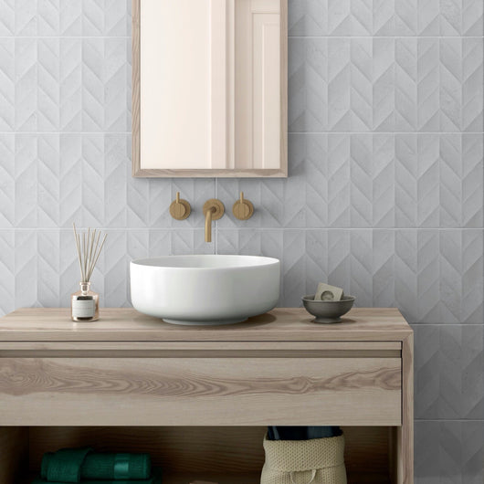  Relieve Tayla Perla Rectangle Ceramic Tile
