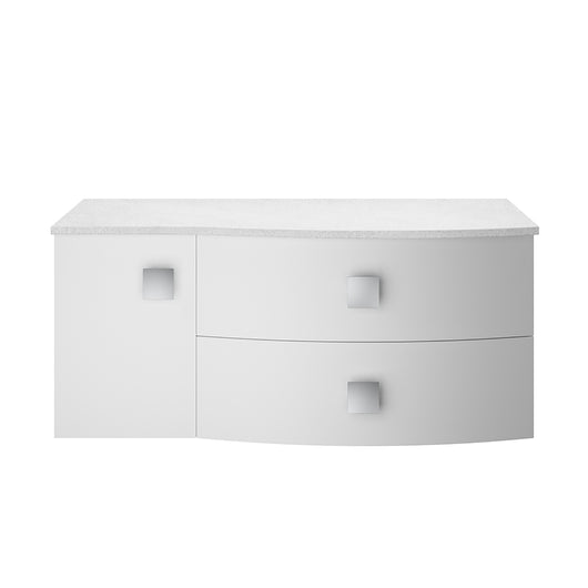 Sarenna Wall Hung 1000mm Countertop Vanity Unit with White Marble Top - White - welovecouk
