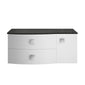 Sarenna Wall Hung 1000mm Countertop Vanity Unit with Black Marble Top - White