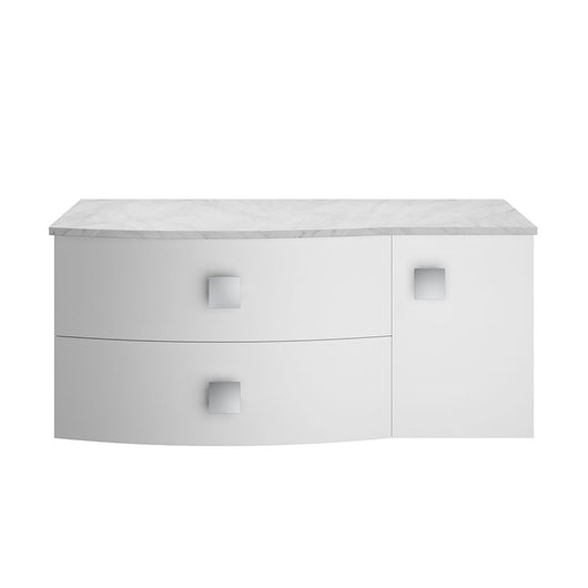  Sarenna Wall Hung 1000mm Countertop Vanity Unit with Grey Marble Top - White