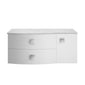 Sarenna Wall Hung 1000mm Countertop Vanity Unit with Grey Marble Top - White