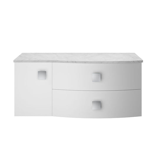  Sarenna Wall Hung 1000mm Countertop Vanity Unit with Grey Marble Top - White - welovecouk