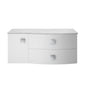 Sarenna Wall Hung 1000mm Countertop Vanity Unit with Grey Marble Top - White