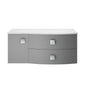 Sarenna Wall Hung 1000mm Countertop Vanity Unit with White Marble Top - Dove Grey
