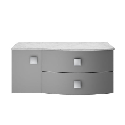  Sarenna Wall Hung 1000mm Countertop Vanity Unit with Grey Marble Top - Dove Grey - welovecouk