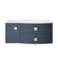 Venus Wall Hung 1000mm Countertop Vanity Unit with White Marble Top - Mineral Blue