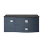 Sarenna Wall Hung 1000mm Countertop Vanity Unit with Black Marble Top - Mineral Blue