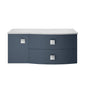 Venus Wall Hung 1000mm Countertop Vanity Unit with Grey Marble Top - Mineral Blue