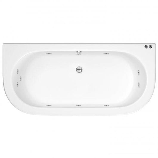 Curved Back To Wall 1700 Whirlpool & Hydrotherapy Spa Bath C/W Panel - welovecouk