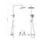 Supreme Thermostatic Bar Valve & Riser Kit with Twin Round Shower Head