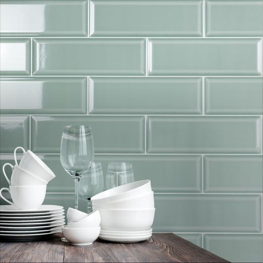  Cut Sample: Coco Green Gloss Rectangle Ceramic Tiles