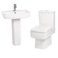 Serene Close Coupled Toilet & 520mm Full Pedestal Basin