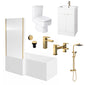 Serene 1800 L-Shaped Brushed Brass Vanity Complete Bathroom Suite