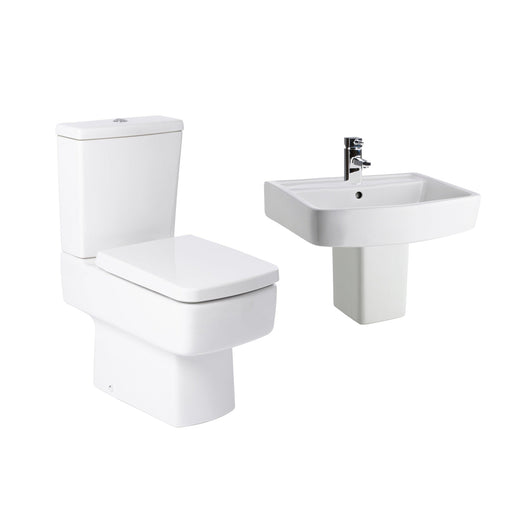  Bliss Close Coupled Toilet & 520mm Semi Pedestal Basin