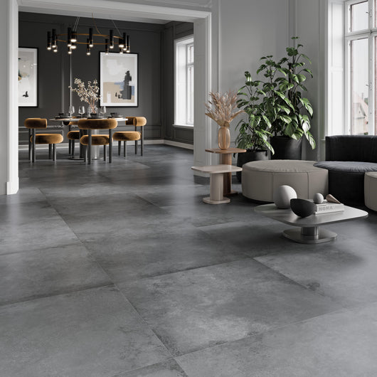  Cut Sample: Steel Grey Natural Square Porcelain Tile - welovecouk