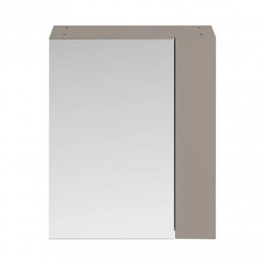  Nuie Fusion 600mm 2-Door Mirrored Cabinet - Stone Grey